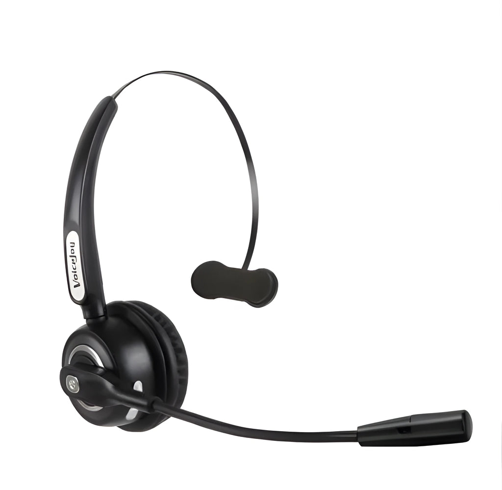 Single-ear Bluetooth headset with microphone for truck drivers featuring noise cancellation technology