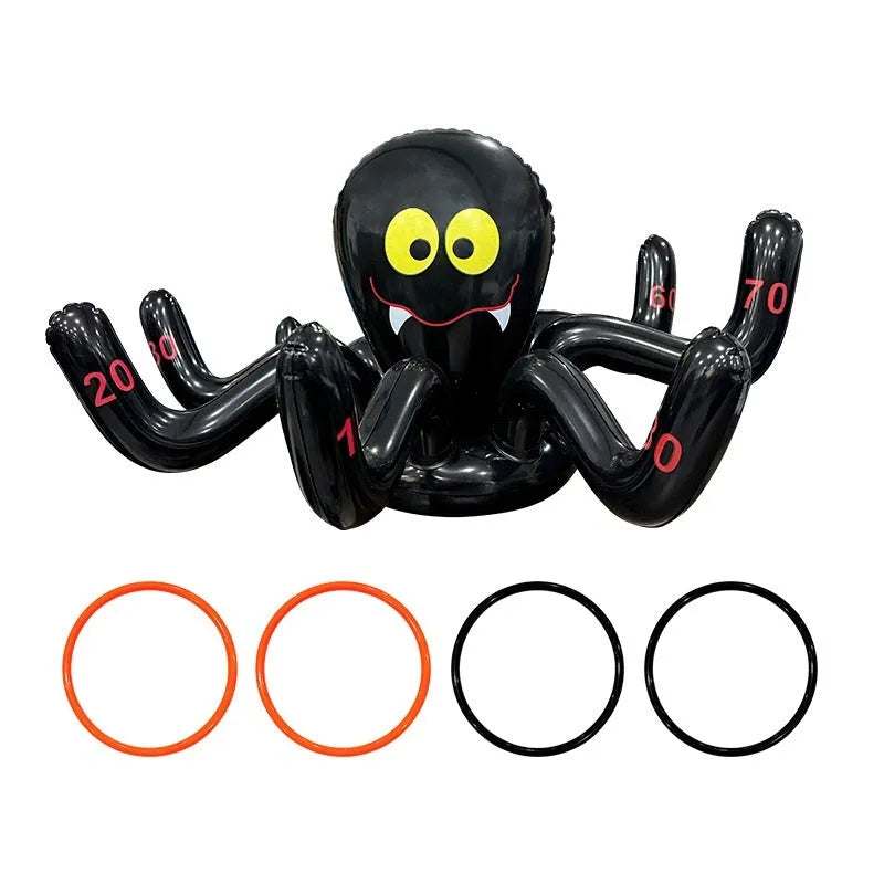 PVC inflatable octopus ferrule throwing toy in multiple colours for coordination games