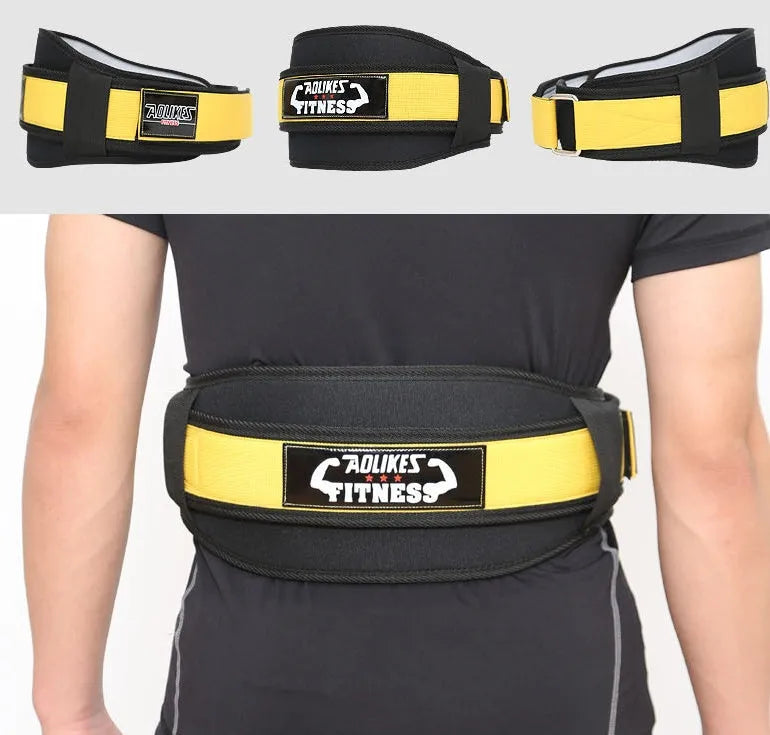 Nylon fitness weightlifting waistband for adults in Black, Red or Yellow colours