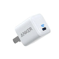 White 18W fast USB travel charger for mobile phones with UK plug