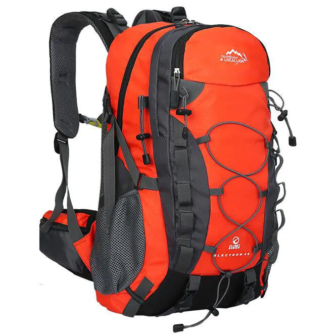 Green polyester outdoor leisure backpack with adjustable straps and main compartment