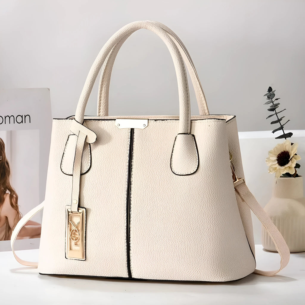 Soft PU women's shoulder bag in horizontal square shape with leather strap, available in multiple colours