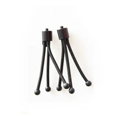 Small silver aluminium desktop tripod with ball head, shown collapsed next to an Apple iPhone for scale
