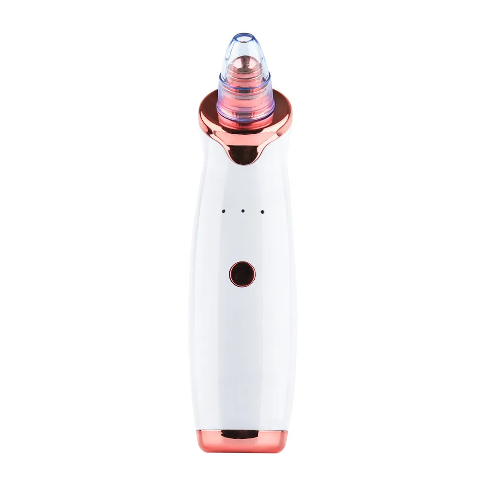 Electric blackhead remover device with multiple nozzle tips for facial pore cleaning