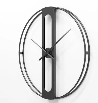 50cm round metal wall clock in gold or black finish with battery-powered operation