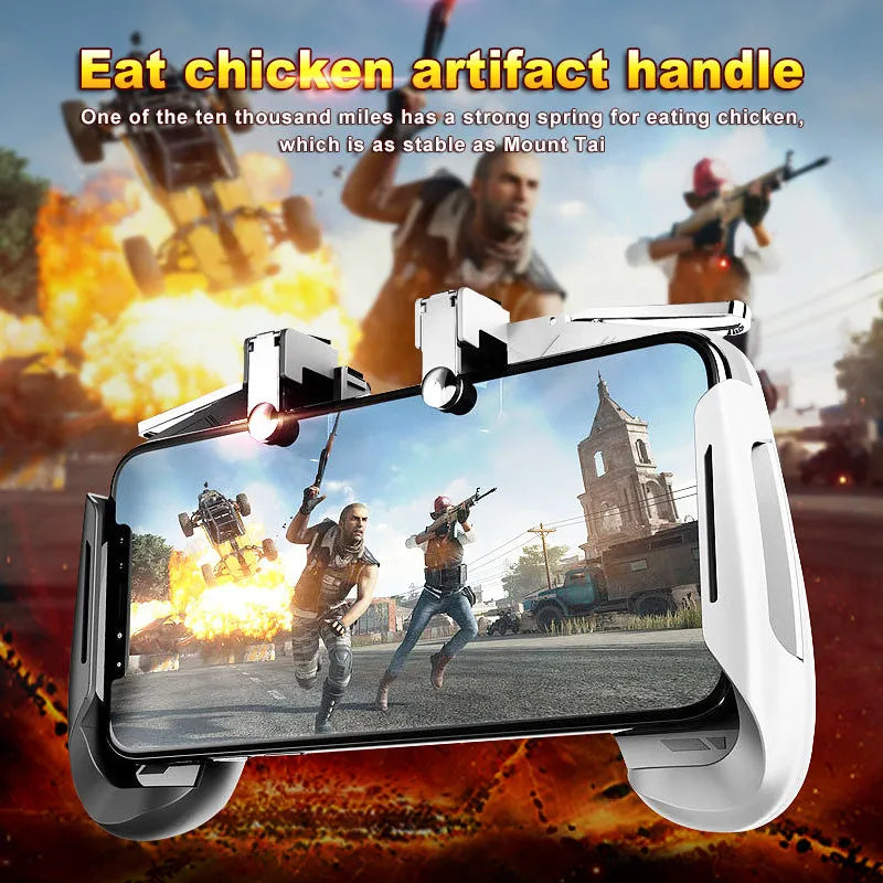 AK16 Colorful adjustable mobile phone game controller with extendable design in black, black white, and red blue colours