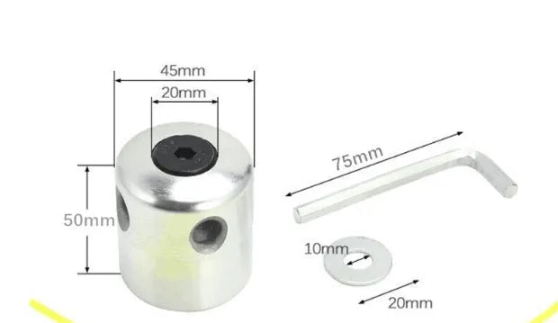 Luzhu silver aluminium grass trimmer replacement head with four light yellow square grass ropes and fitting tools