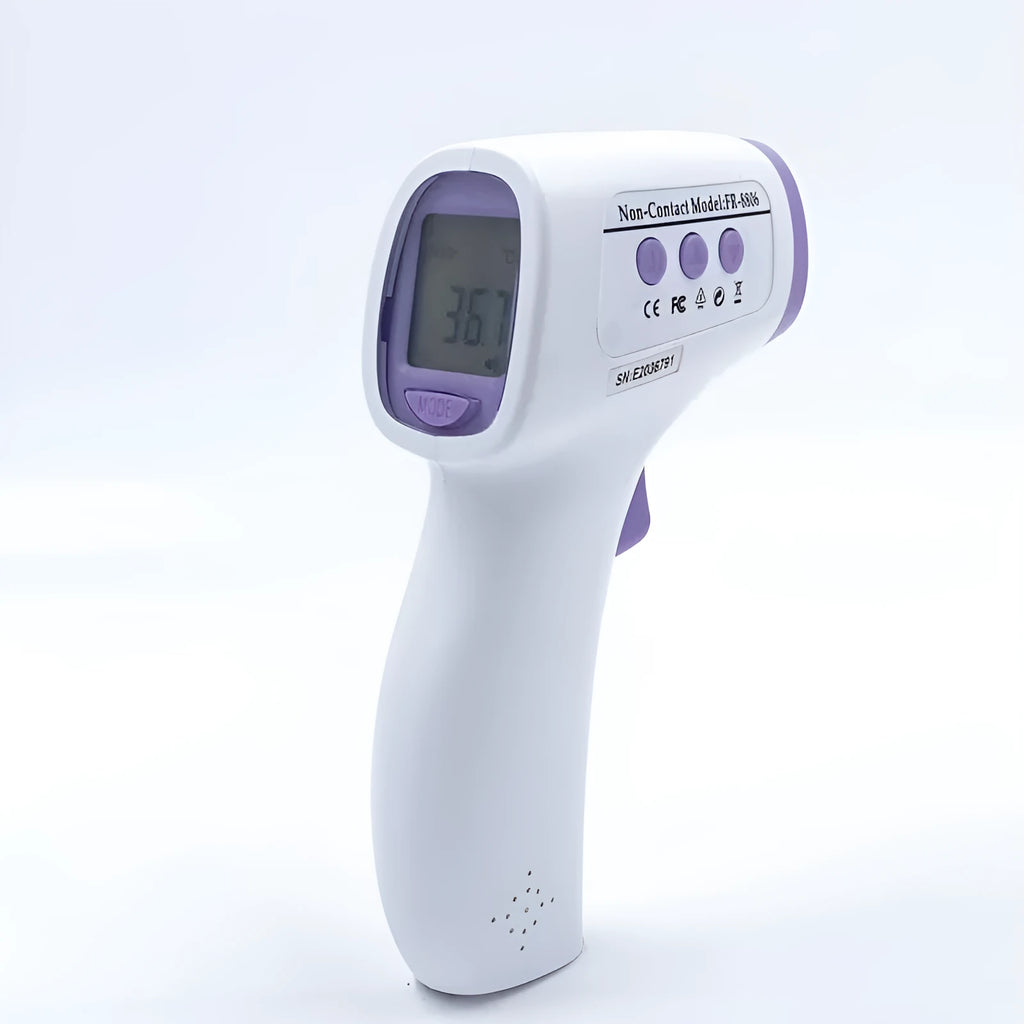 White digital non-contact thermometer with LCD display for infrared temperature measurement