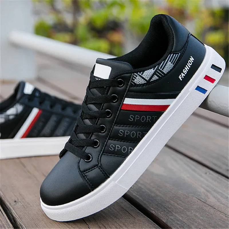 Men's running shoes in black, grey or white colours showing European size options 39-44