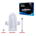 White PS5 Slim multi-function charging base with cooler fan, charging belt, and RGB lights