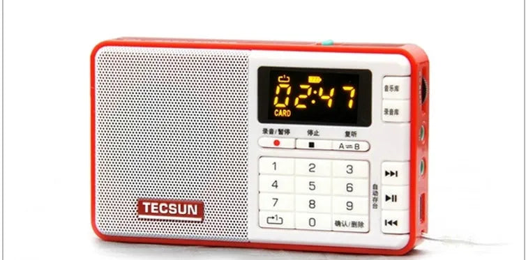 Tecsun Q3 digital audio player and broadcast recorder in one of six available colours