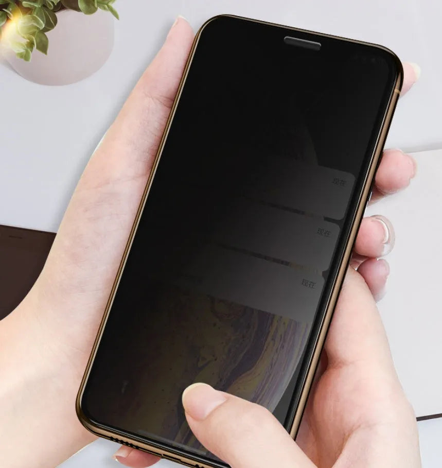 Full coverage tempered glass screen protector for Samsung Galaxy phones on a display.