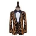 Men's slim fit black sequins performance costume jacket for banquets