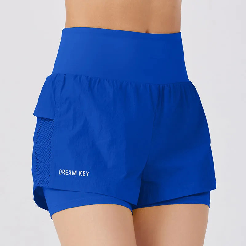 Women's cotton blend quick-dry sports shorts in loose casual fit showing colour options