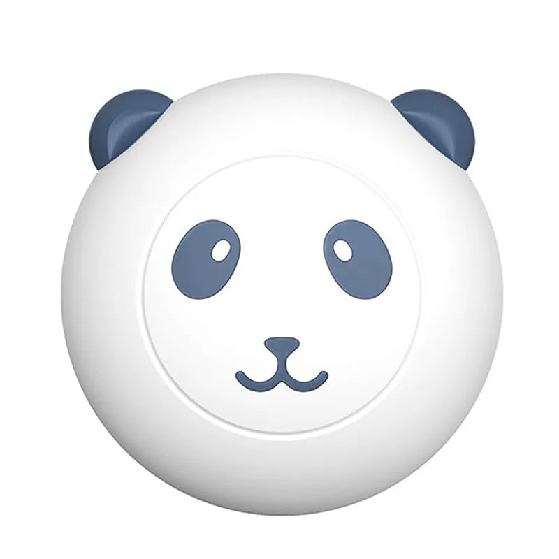 Panda-shaped silicone pet bath brush with soft bristles for cat and dog shower cleaning