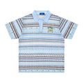 Men's loose fit printed short sleeve shirt in yellow or blue colour, made from polyester fabric