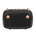 Portable mini speaker with subwoofer card design in multiple colours showing compact dimensions