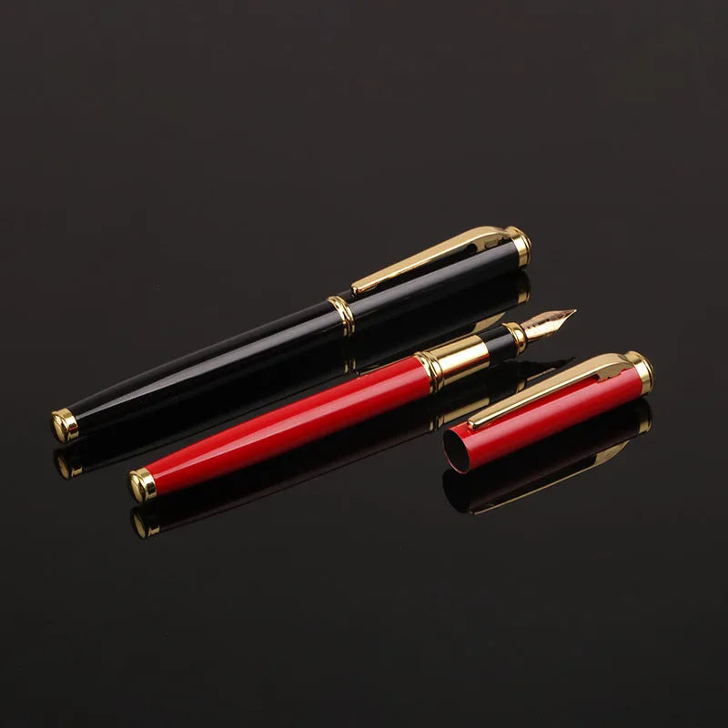 Metal fountain pen with 0.5mm iridium tip in red and black colour options