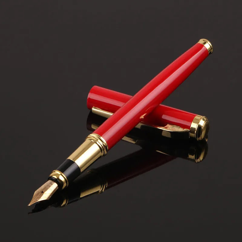 Metal fountain pen with 0.5mm iridium tip in red and black colour options