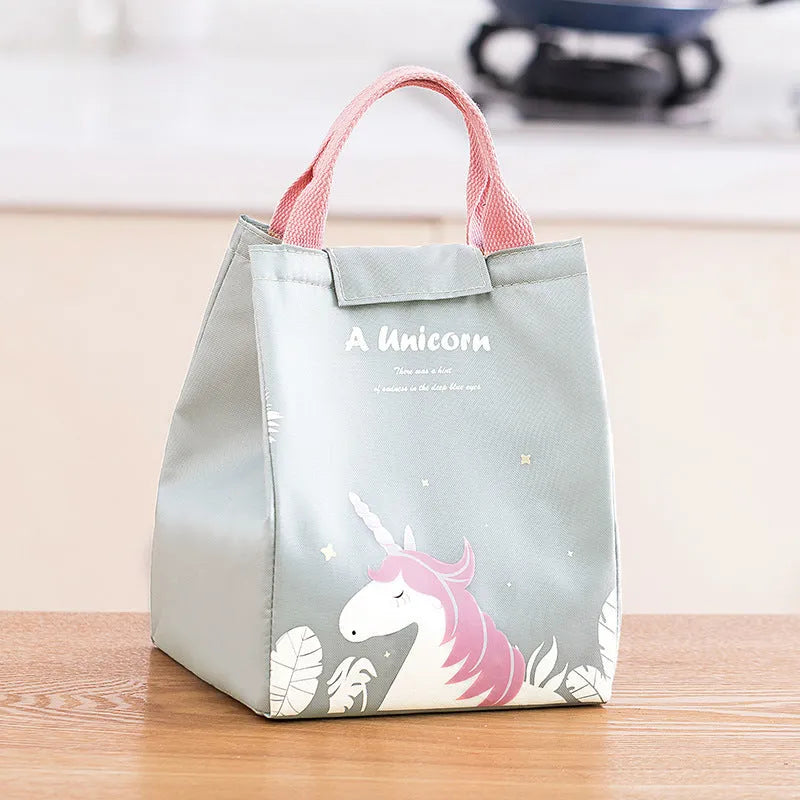 Insulated Oxford cloth lunch bag with thermal fabric in four colour designs