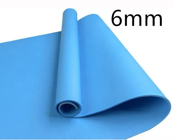 Red EVA fitness yoga mat showing its texture, with a 4mm thickness edge visible.