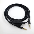 Black universal audio cable with oxygen-free copper construction for gaming headsets