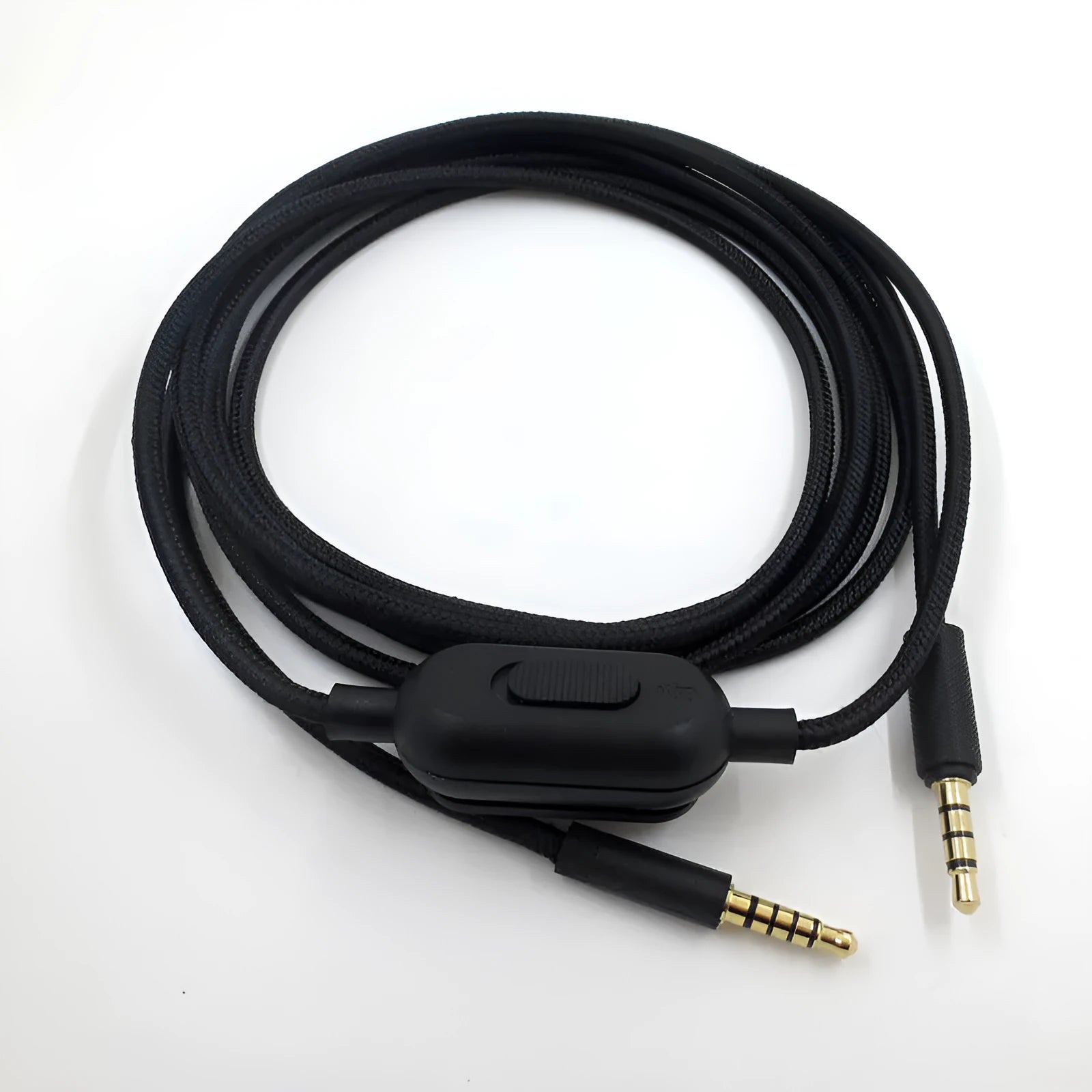 Black universal audio cable with oxygen-free copper construction for gaming headsets