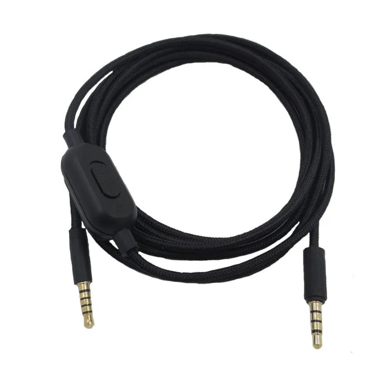 Black universal audio cable with oxygen-free copper construction for gaming headsets