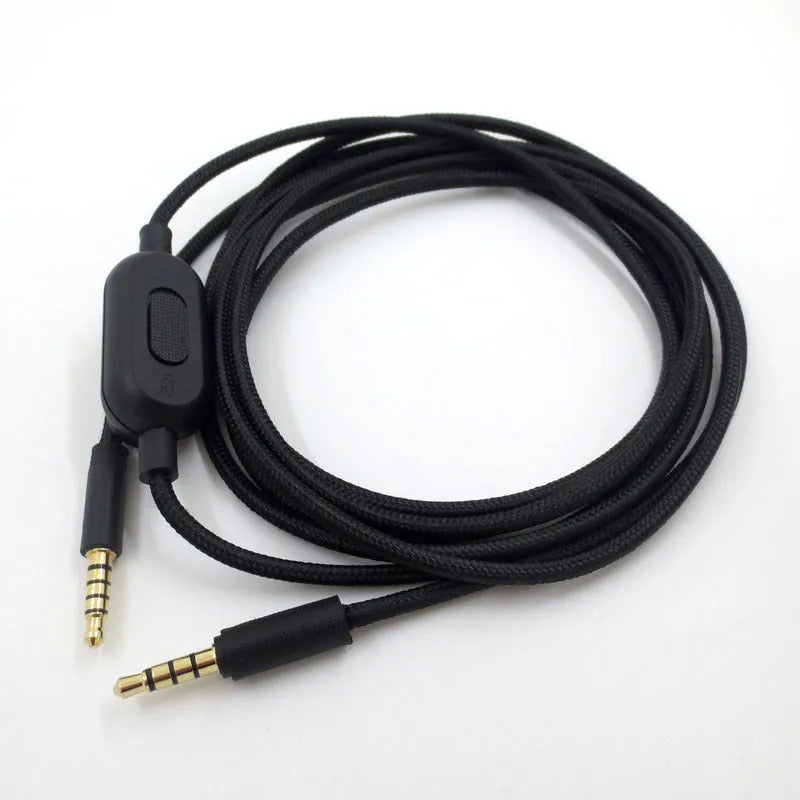 Black universal audio cable with oxygen-free copper construction for gaming headsets