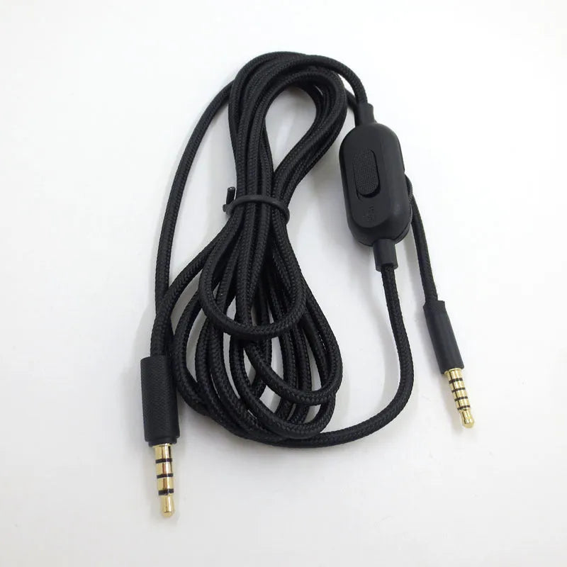 Black universal audio cable with oxygen-free copper construction for gaming headsets