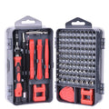 117 in 1 magnetic CR-V electronics screwdriver set with flexible extension in black, blue, or red box