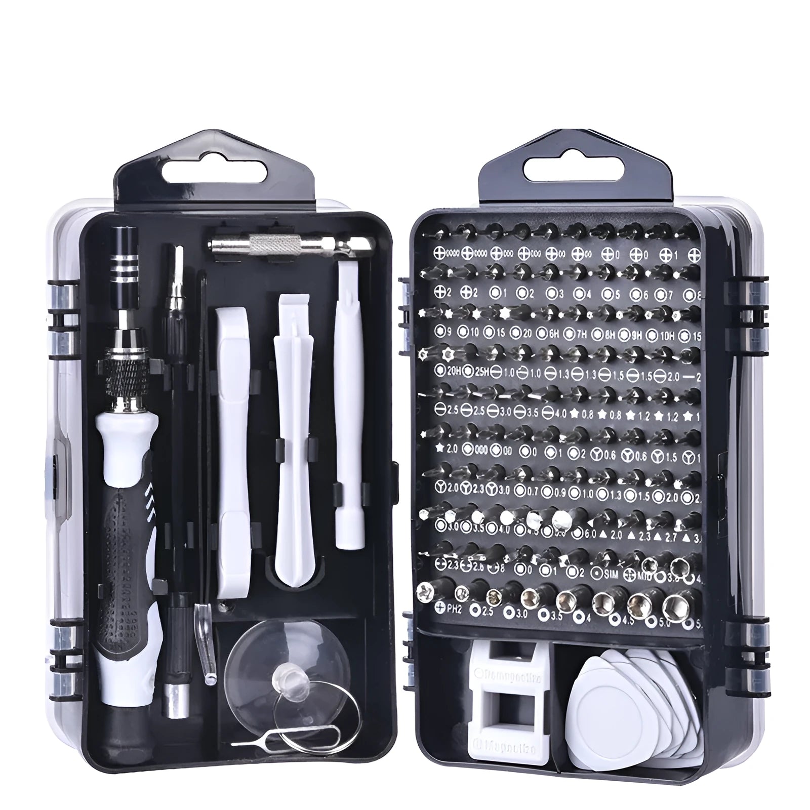 117 in 1 magnetic CR-V electronics screwdriver set with flexible extension in black, blue, or red box