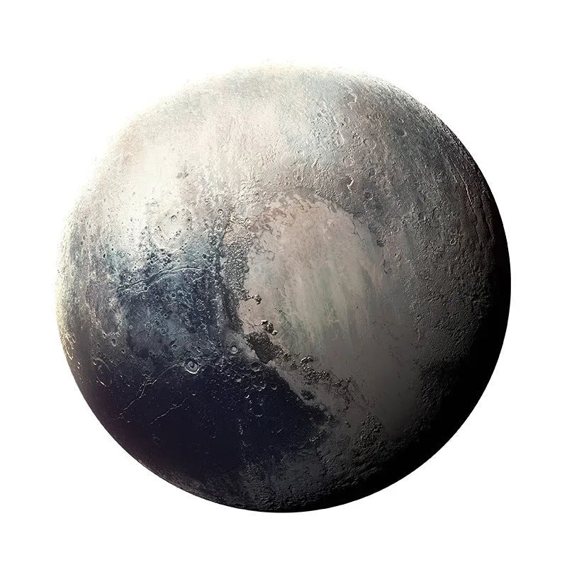 Circular natural rubber laptop cushion with celestial planet pattern on silk cloth backing