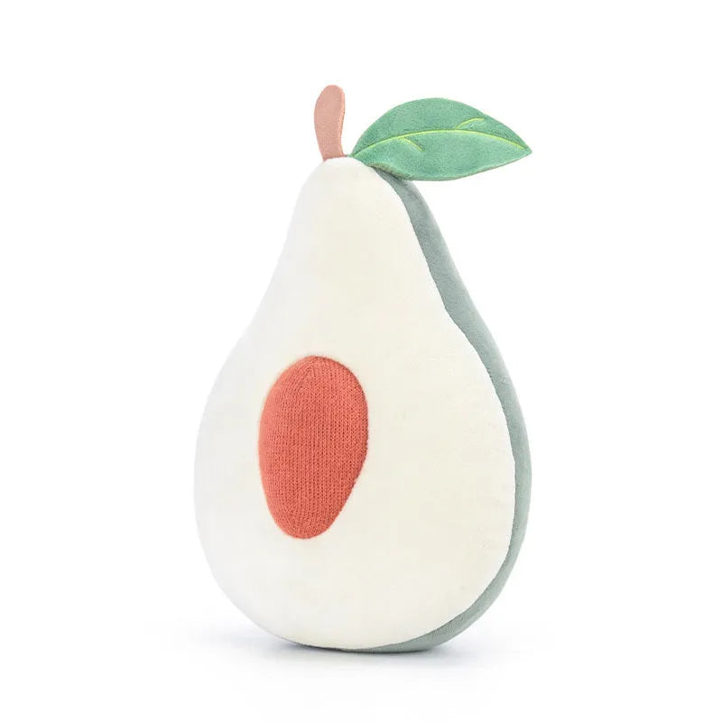 Kawaii plush fruit pillow toy in Peach colour, made of soft cotton with PP Cotton filling, suitable for children birthday gift