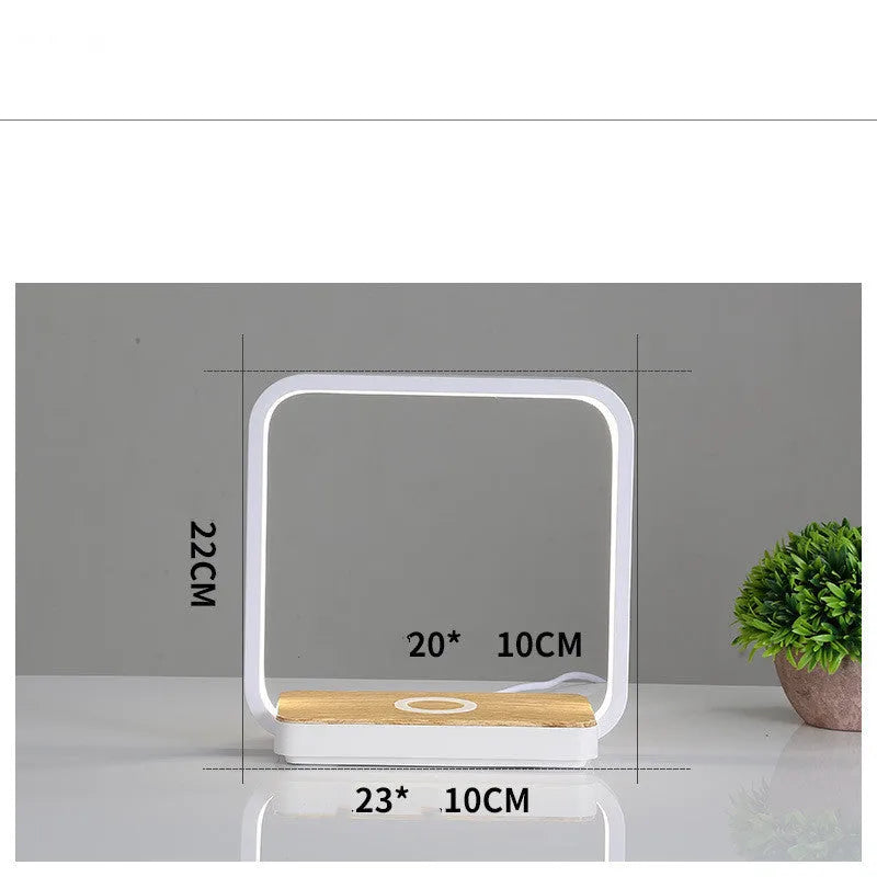 Modern smart bedside lamp with aluminium shade and voice control in white or gold finish