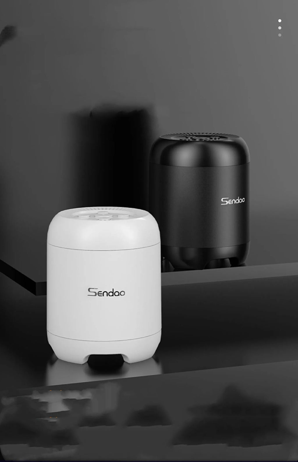 Compact square black or white Bluetooth speaker with card reader slot and super subwoofer