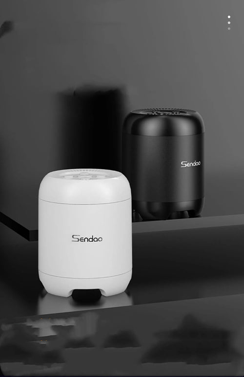 Compact square black or white Bluetooth speaker with card reader slot and super subwoofer