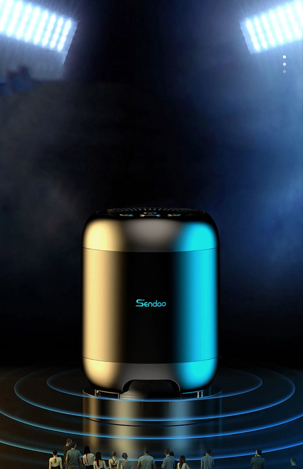 Compact square black or white Bluetooth speaker with card reader slot and super subwoofer