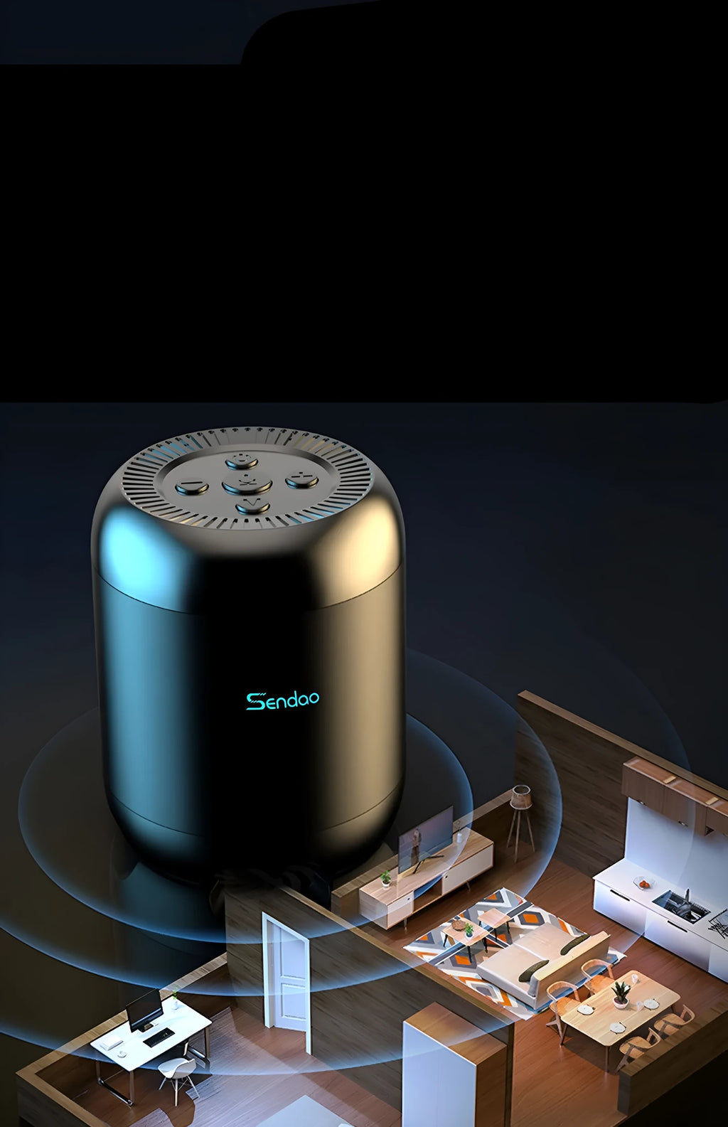 Compact square black or white Bluetooth speaker with card reader slot and super subwoofer