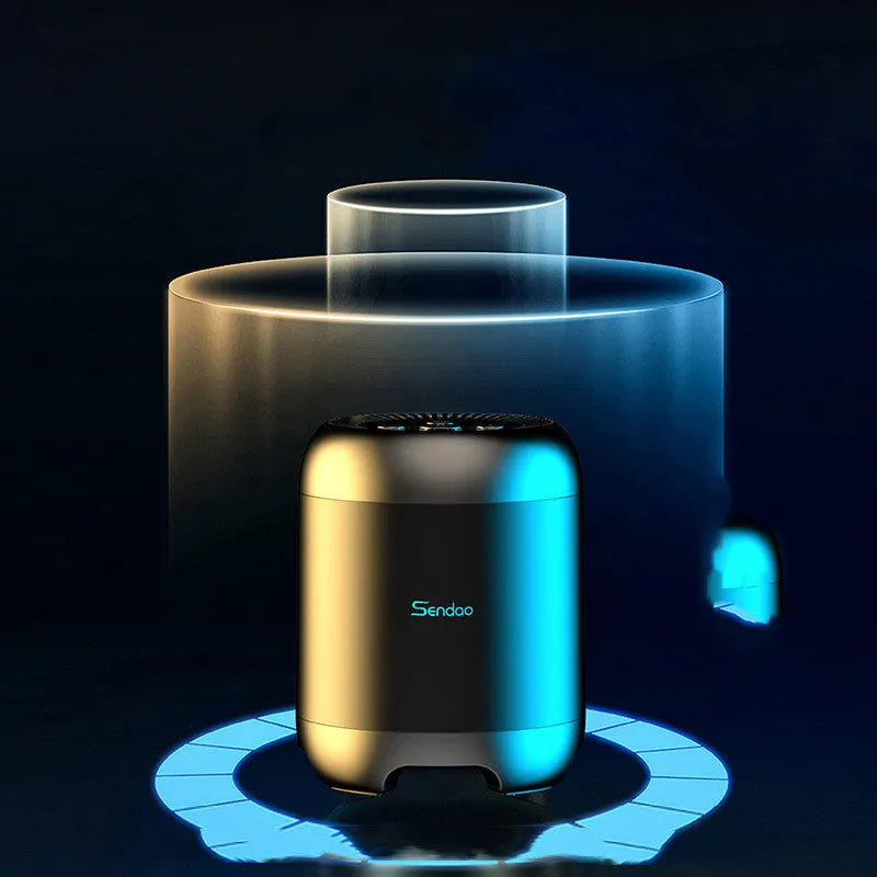 Compact square black or white Bluetooth speaker with card reader slot and super subwoofer