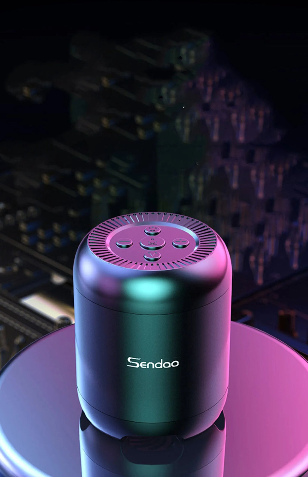 Compact square black or white Bluetooth speaker with card reader slot and super subwoofer