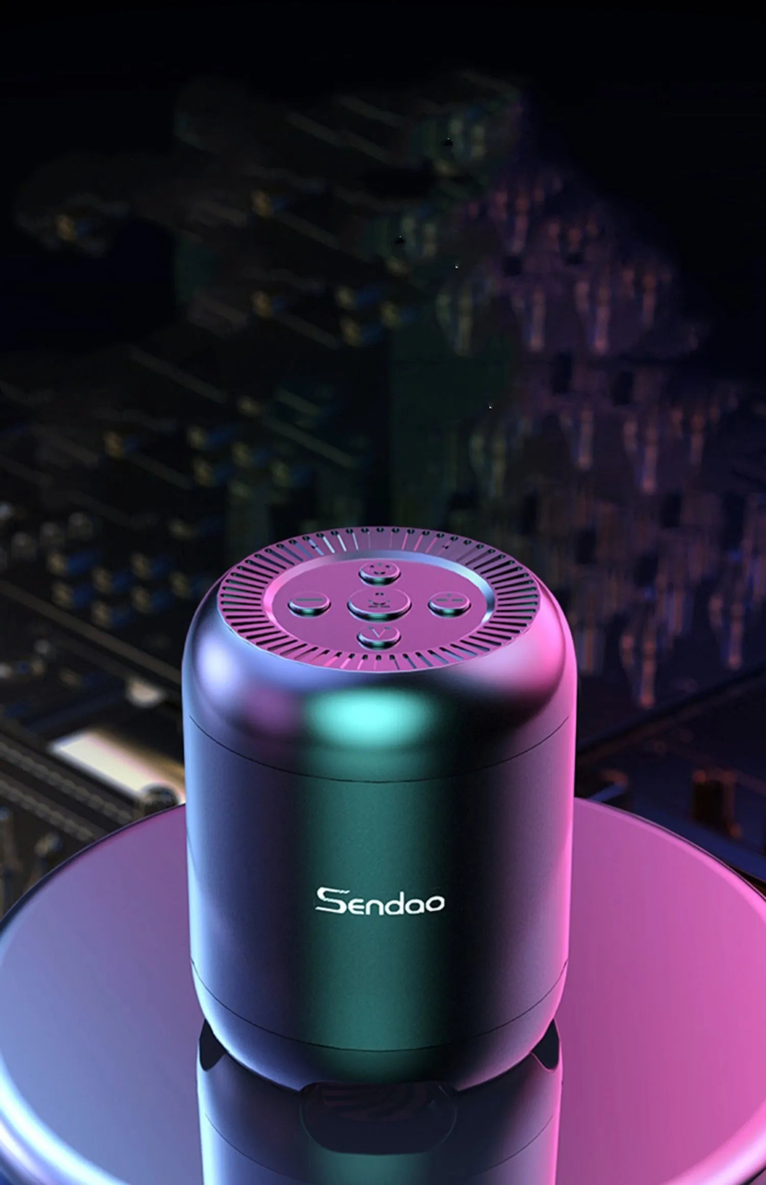 Compact square black or white Bluetooth speaker with card reader slot and super subwoofer