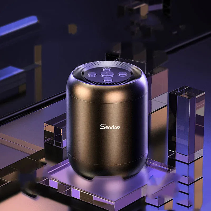 Compact square black or white Bluetooth speaker with card reader slot and super subwoofer
