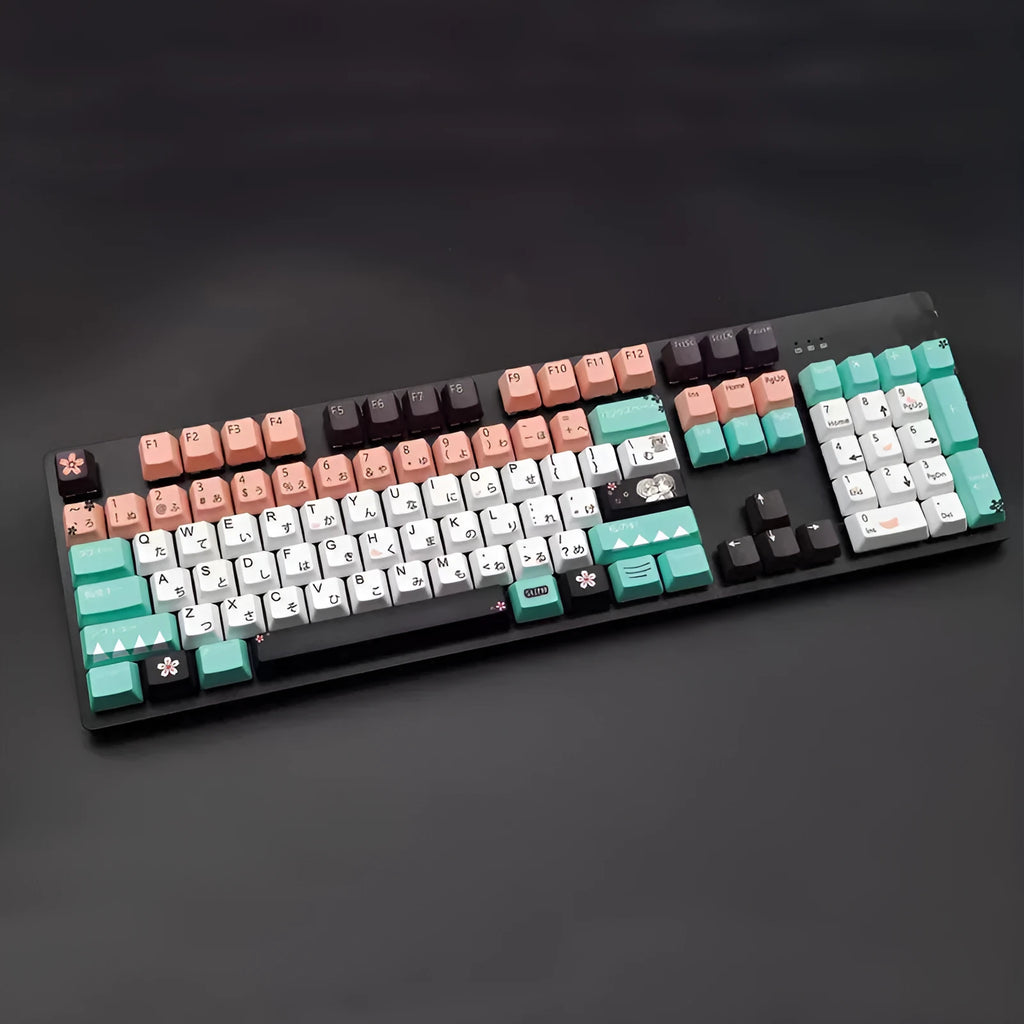 Green mechanical keyboard keycap with Cherry MX interface and USB wireless connection