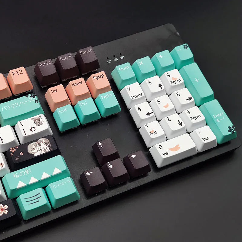 Green mechanical keyboard keycap with Cherry MX interface and USB wireless connection