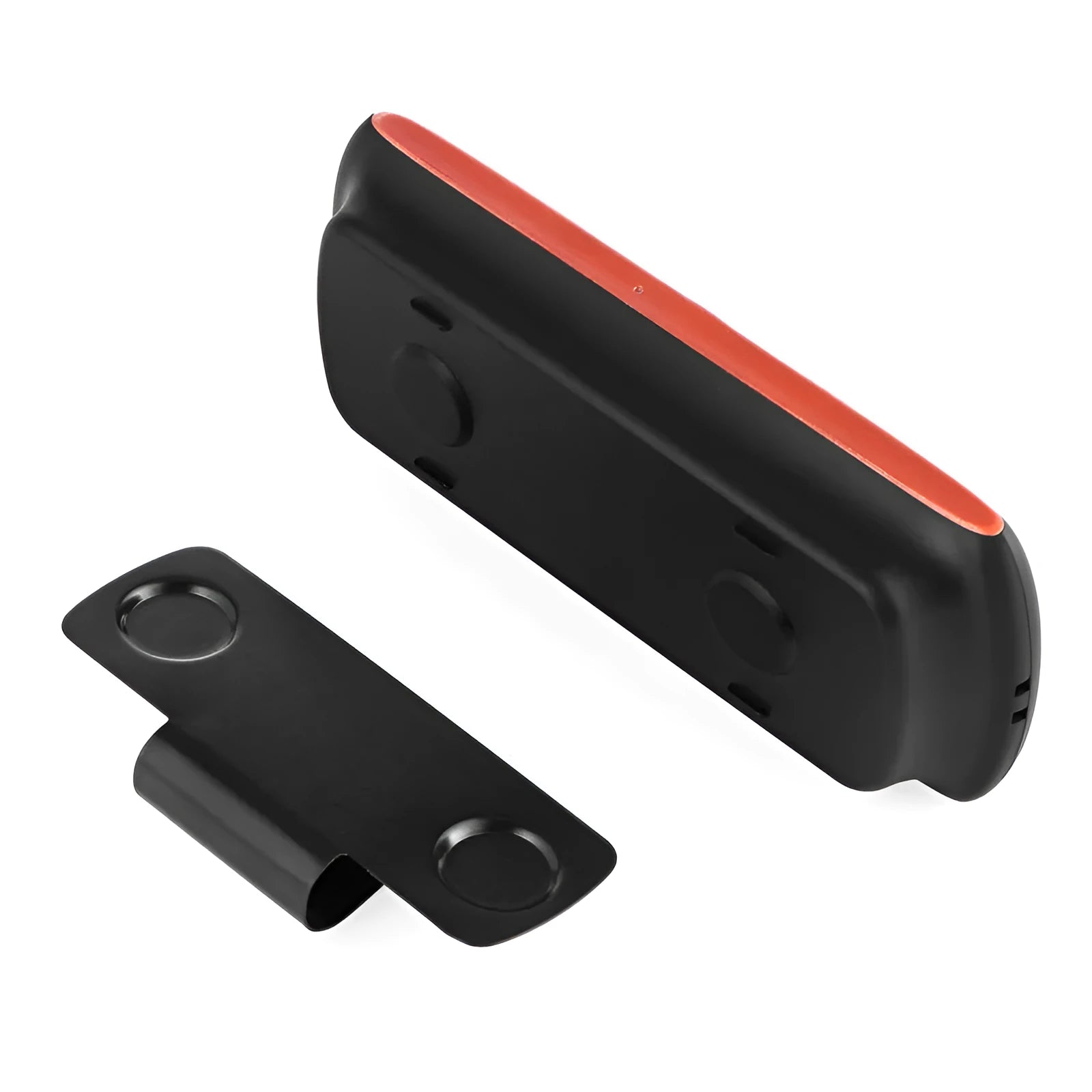 Orange plastic Bluetooth car hands-free kit designed for sun visor installation