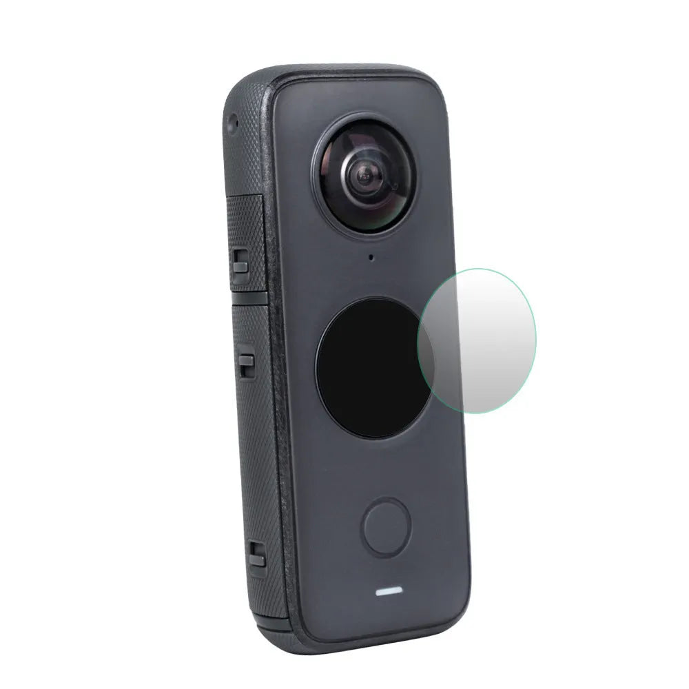Black tempered glass screen protector for Insta360 ONE X2 camera with dimensions 97x64mm