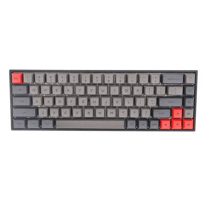 68-key PBT mechanical keyboard keycap set showing nine colour options including blue, grey, pink, and yellow