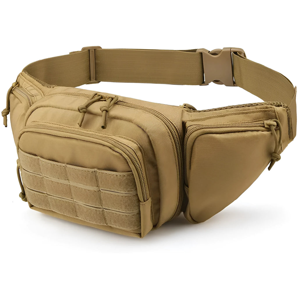 Tactical multifunctional storage waist bag in Black or Khaki colour for men and women