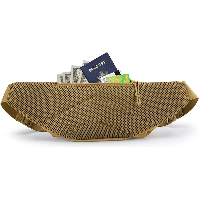 Tactical multifunctional storage waist bag in Black or Khaki colour for men and women